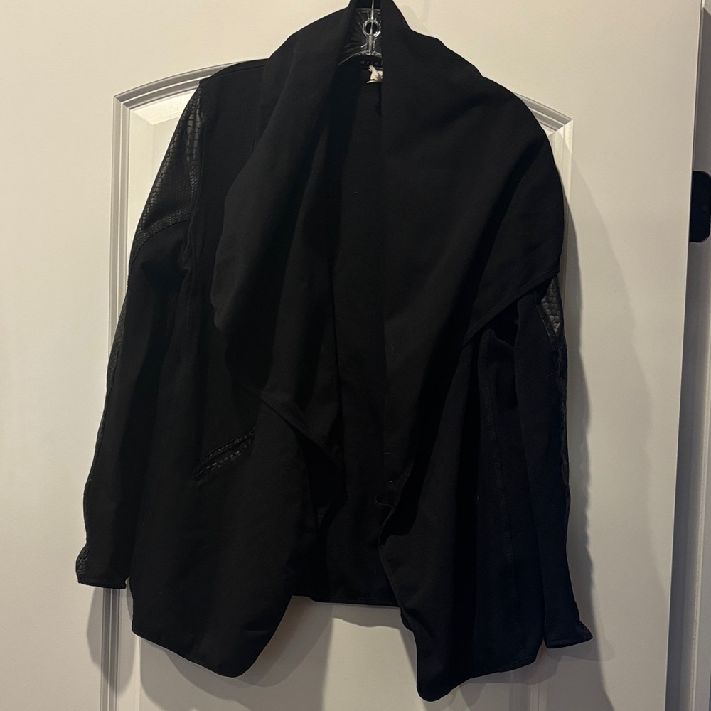 Beautiful draped front jacket with faux snakeskin detailing